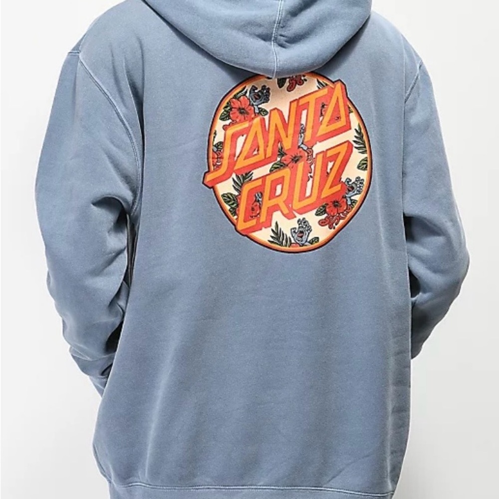 Santa Cruz Floral Hand Logo Blue Hoodie Men’s Small / Unisex Oversized - Picture 7 of 8